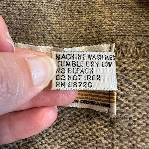 VTG London Fog Cardigan Sweater Vest Brown Knit Pockets USA L Grandpacore - Picture 6 of 7